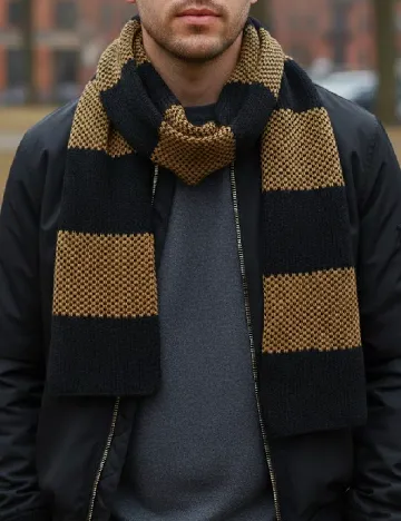 Fular Zara, maro/negru