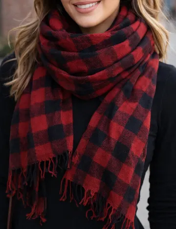 Esarfa Zara, rosu/negru