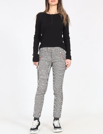 Pantaloni Zara, negru/alb
