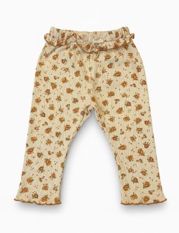 Pantaloni de pijama Zara, crem