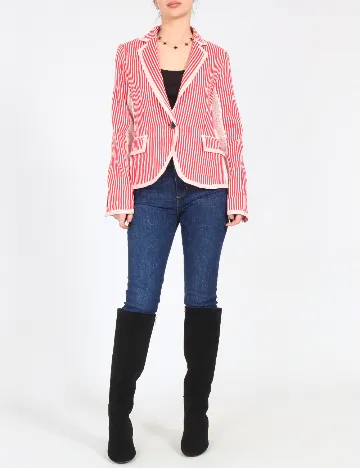 Sacou Zara, rosu/alb