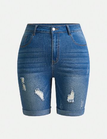 Pantaloni scurti SHEIN CURVE, albastru