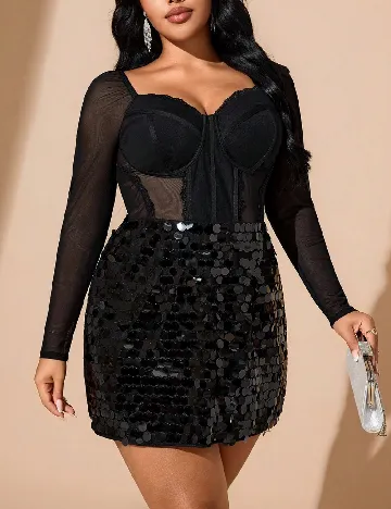 Rochie scurta SHEIN CURVE, negru