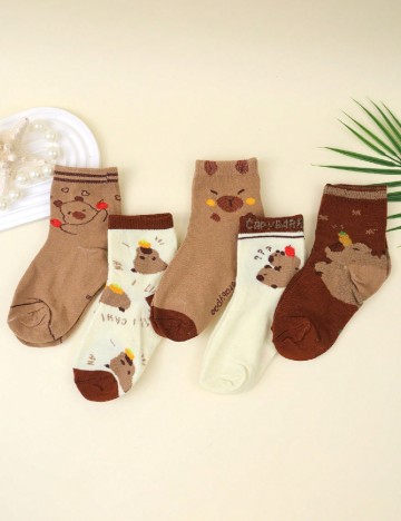 Set sosete 5 perechi Shein Kids, mix culori