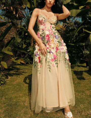 Rochie lunga SHEIN, crem