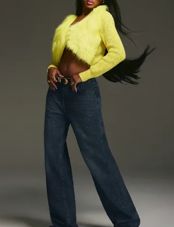 Cardigan SHEIN, galben neon