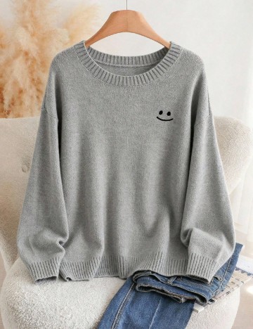 Pulover SHEIN CURVE, gri