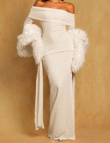 Rochie lunga SHEIN, crem