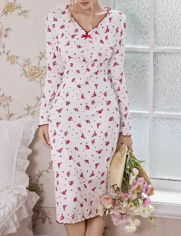 Rochie de noapte SHEIN, alb/roz