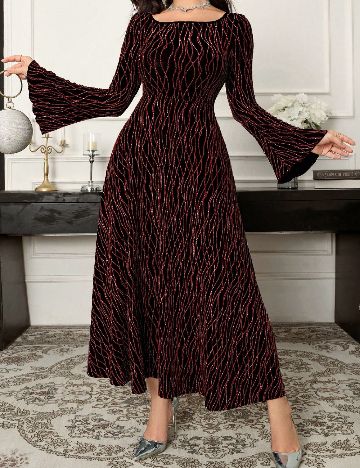 Rochie lunga SHEIN, negru/rosu