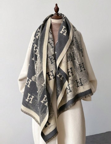 Esarfa SHEIN, gri/bej