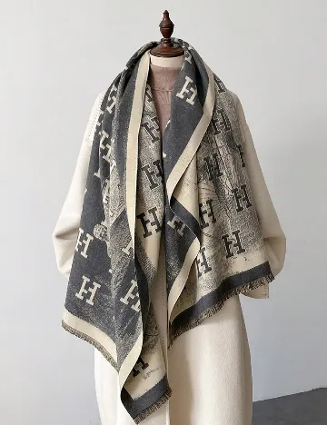 Esarfa SHEIN, gri/bej