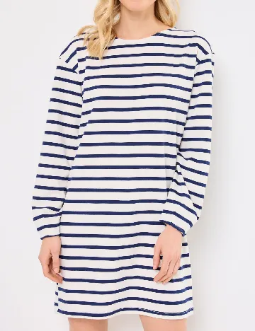 Rochie scurta Ichi, alb/albastru