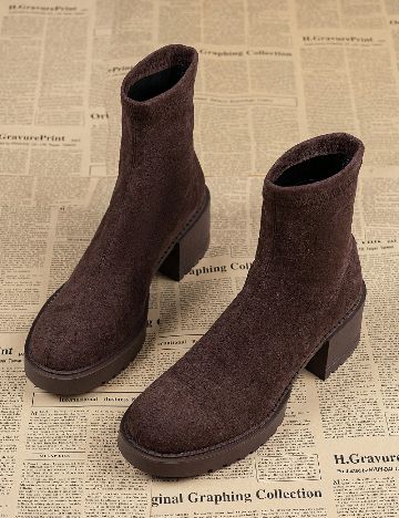 Botine SHEIN, maro