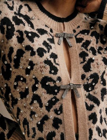 Cardigan Anewsta, animal print