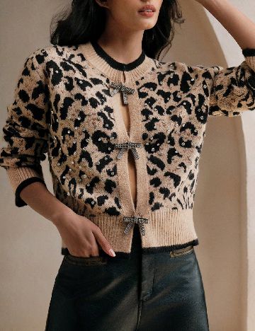 Cardigan Anewsta, animal print