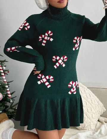 Rochie scurta SHEIN, verde