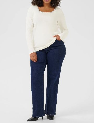 Bluza Kaffe Curve, alb