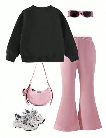 Compleu Shein Kids, roz/negru