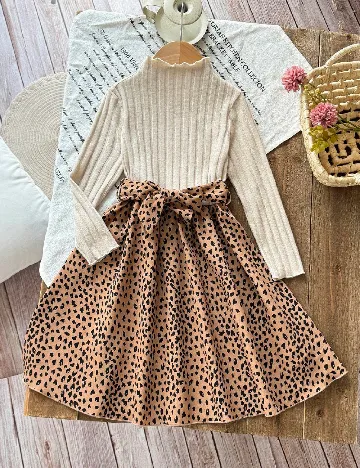 Rochie Shein Kids, crem/maro