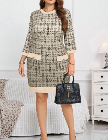 Rochie scurta Emery Rose Curve, bej