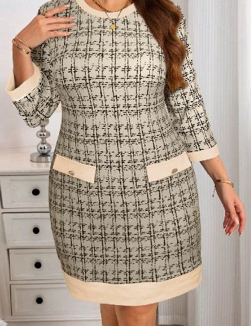 Rochie scurta Emery Rose Curve, bej