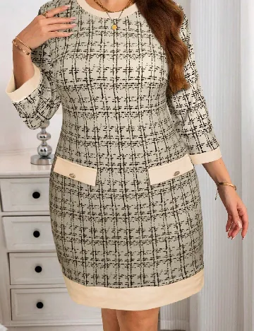 Rochie scurta Emery Rose Curve, bej