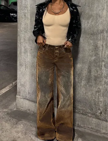 Pantaloni SHEIN, maro