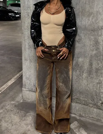 Pantaloni SHEIN, maro