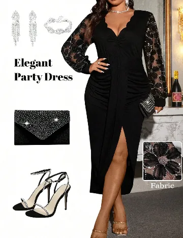 Rochie medie SHEIN CURVE, negru