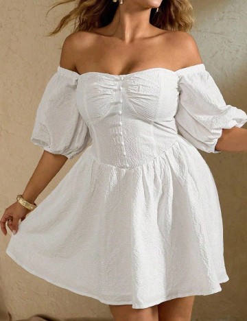 Rochie scurta SHEIN CURVE, alb