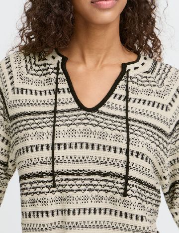 Bluza Ichi, crem/negru