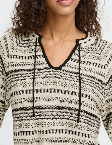 Bluza Ichi, crem/negru