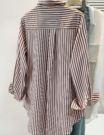Camasa SHEIN, alb/maro