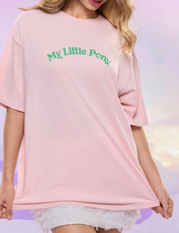 Tricou Oversize SHEIN, roz