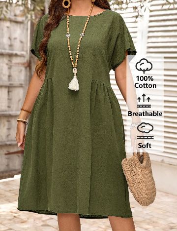 Rochie medie SHEIN CURVE, verde