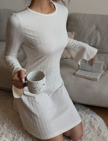 Rochie scurta SHEIN, ecru