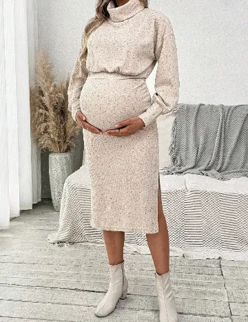 Rochie medie SHEIN Maternity, bej