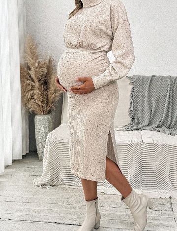 Rochie medie SHEIN Maternity, bej