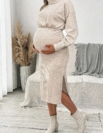 Rochie medie SHEIN Maternity, bej