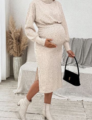 Rochie medie SHEIN Maternity, bej