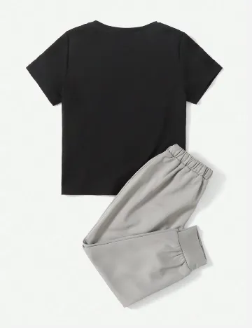 Compleu Shein Kids, negru/gri