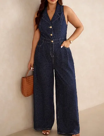 Salopeta SHEIN CURVE, bleumarin