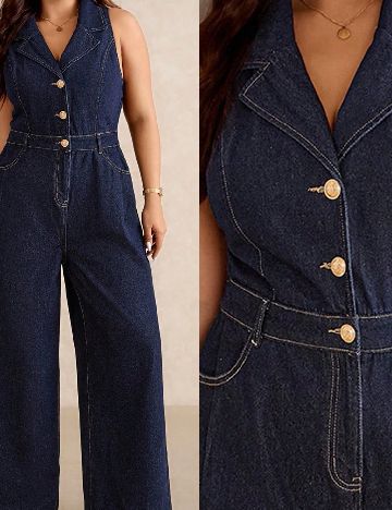 Salopeta SHEIN CURVE, bleumarin