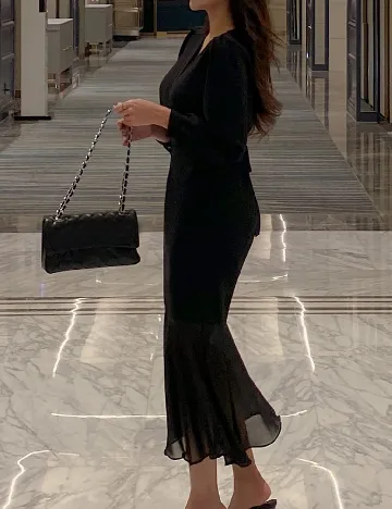 Rochie lunga Dazy, negru