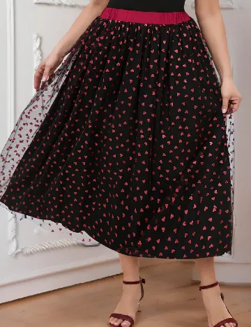 Fusta SHEIN CURVE, negru