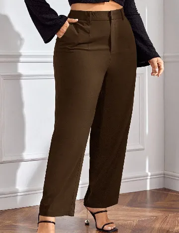 Pantaloni SHEIN CURVE, maro