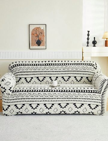 Husa pentru canapea de 4 persoane SHEIN, alb