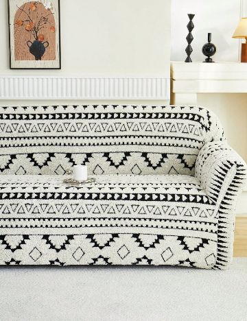 Husa pentru canapea de 4 persoane SHEIN, alb