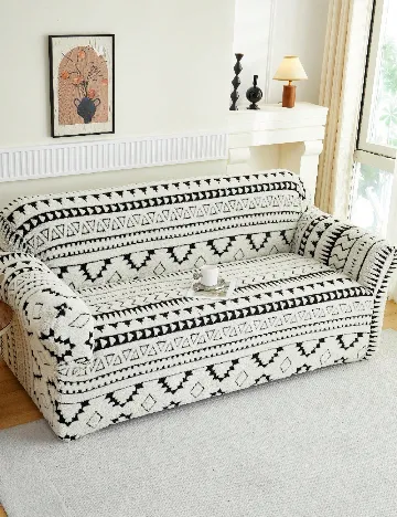 Husa pentru canapea de 4 persoane SHEIN, alb